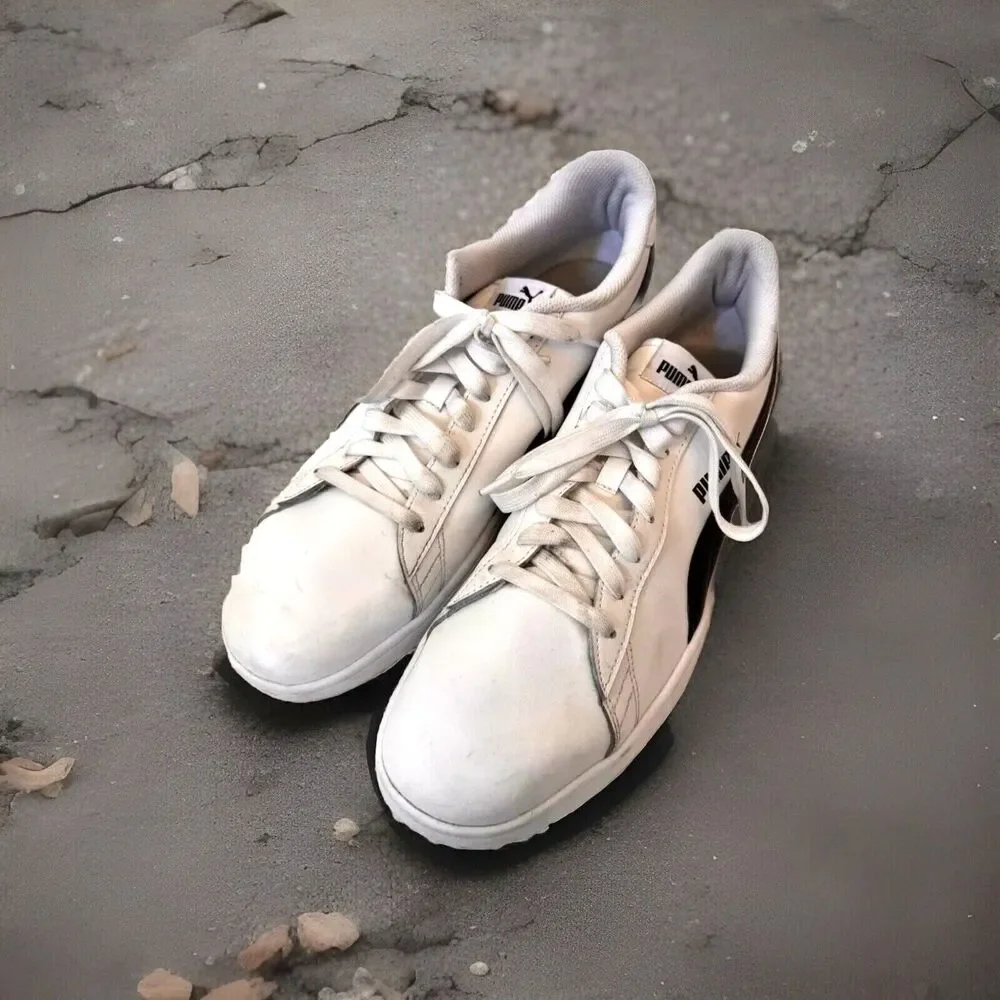 Puma Smash V2 Lace Up Athletic Running Shoe‎ Mens Size 14 365215 01 White Black